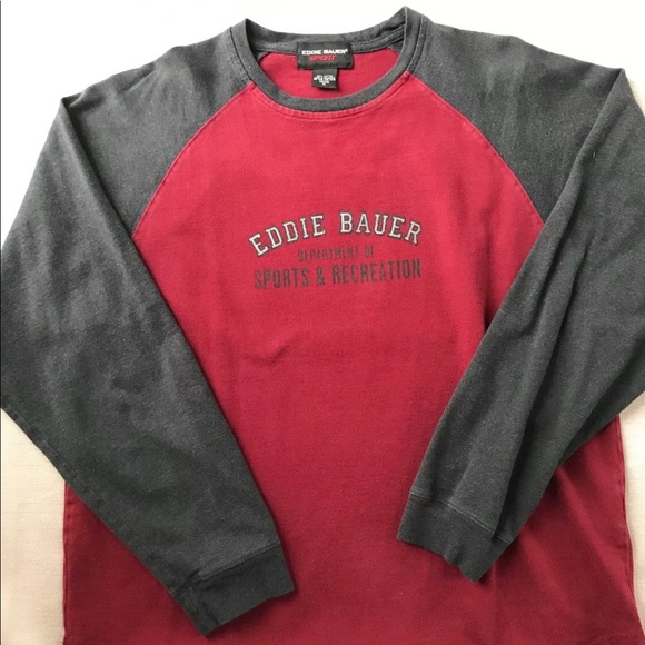 Eddie Bauer Logo Long Sleeve Crew Neck Size M - Picture 2 of 8